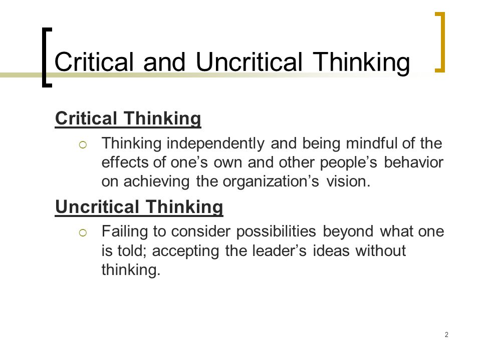 Critical thinking and read ch